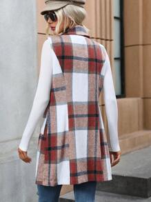 SHEIN LUNE Của phụ nữ Không tay Kẻ sọc In Áo vest - Đỏ - Xem 2