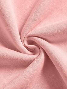 SHEIN EZwear 標語和人物圖案落肩袖運動衫 - 淺粉色 - 查看 5