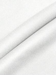 SHEIN EZwear Women's Letter Print Fleece Sweatshirt - White - View 8