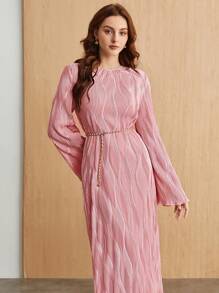 BizChic 女士粉色圓領花邊連衣裙 - 藕粉色 - 查看 6