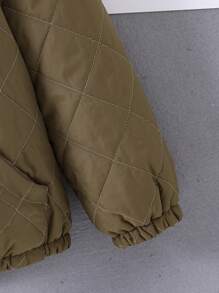 青少年男孩用字母拼接teddy毛裡套袋式袋帽拼接夾棉夾克