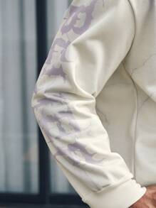Manfinity Homme Men's Plus Size Bird Printed Hoodie - Apricot - View 5