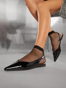 Women's Flat Shoes - Black - View 4
