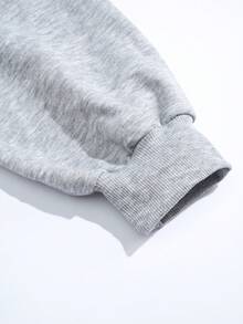 SHEIN EZwear Của phụ nữ Lỏng lẻo phù hợp Áo nỉ - Màu Xám nhạt - Xem 4