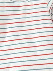 嬰幼兒男童條紋印花家居套裝 - 白色 - 查看 8