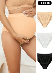 孕婦高腰內褲（3入組），適用於孕婦 - 彩色 - 查看 4