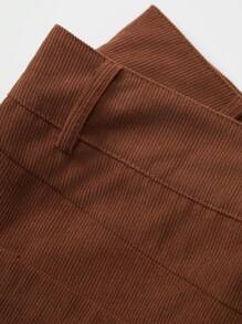 SHEIN Unity 直筒純色裙 - 棕色 - 查看 6