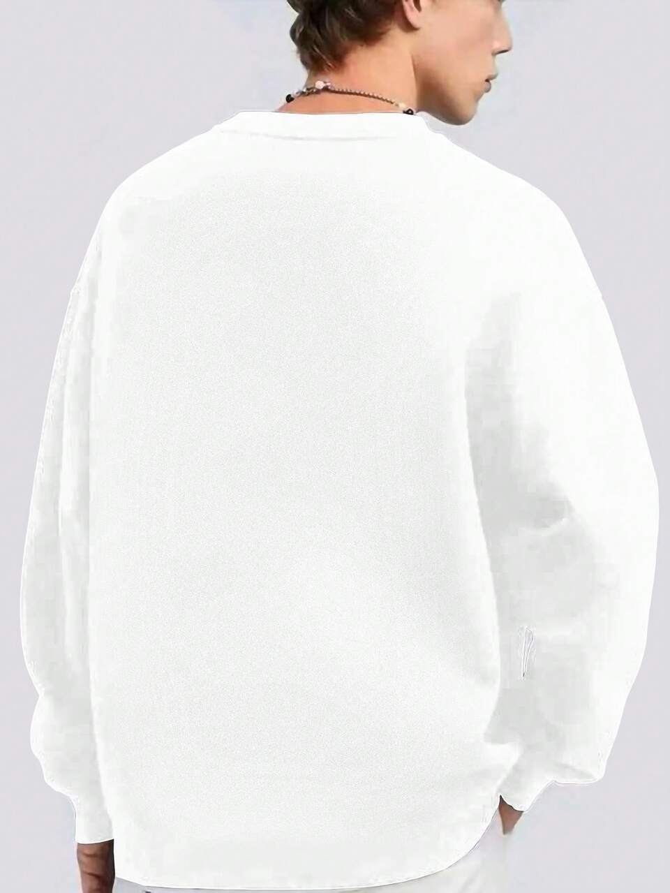 Men Plus Size Letter Drop Shoulder Sweatshirt