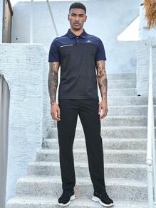 SHEIN Riding Stretchy Waist Letter Patterned Cycling Pants Biker Shorts Set - Black - View 3