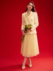 MOTF PREMIUM 女士纯色网眼编织喇叭裙，情人节