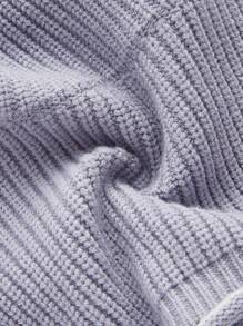 ROMWE PUNK Của phụ nữ Cổ cao Quần skinny Áo len - Xám - Xem 3