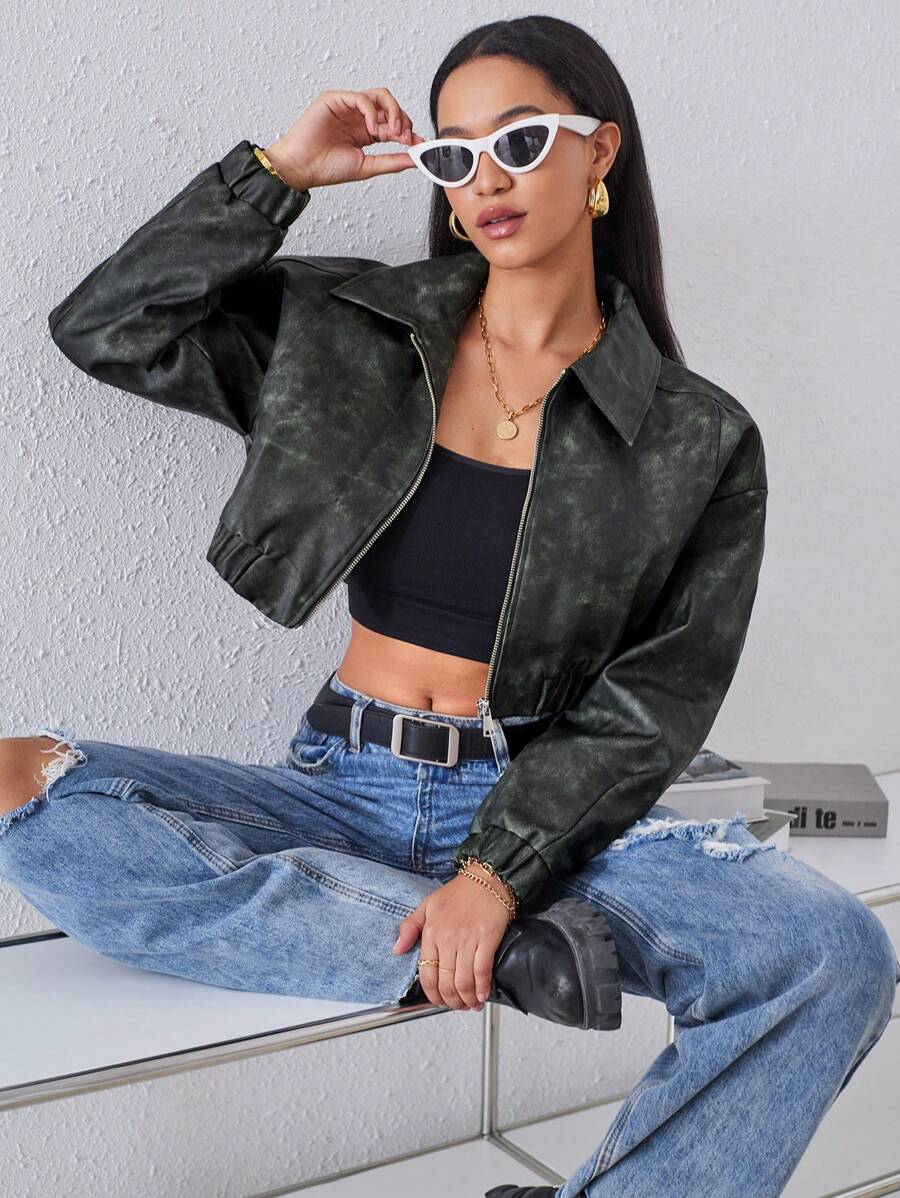 Aveloria Women's Pu Long Sleeve Jacket - Multicolor - View 1