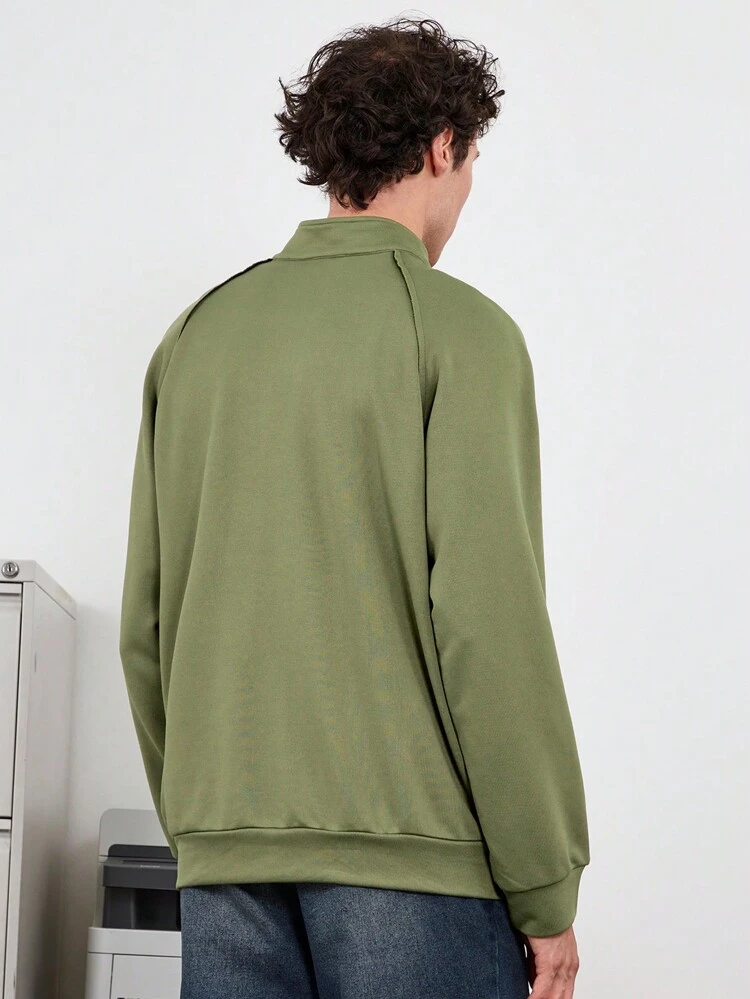 Letter Graphic Raglan Sleeve Sweatshirt, For Fall Winter