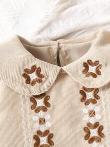 女嬰刺繡上衣和褲子套裝 - 彩色 - 查看 6