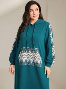 Mulvari 大码女式抽绳连帽卫衣连衣裙