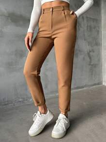 EURMUSE Women's Cropped Pants - Chocolate Brown - View 3