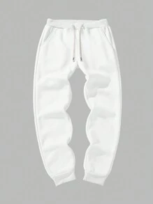 Aesthetic Post 大尺碼男士束口運動褲 - 白色 - 查看 3