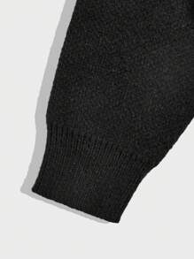ROMWE MEN Goth Suéter con cuello redondo para hombre con estampado de telaraña para Halloween, escuela