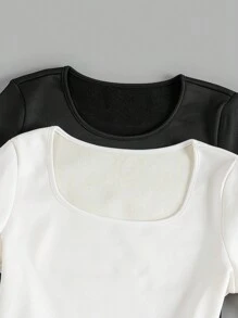 SHEIN LUNE 2入組保暖加絨長袖連體衣 - 彩色 - 查看 7