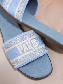 SHUZIA Ladies' Fashionable Blue Flat Sandals Summer Shoes Spring Shoes Spring Break Easter Vacation Shoes Casual Shoes Beach Shoes Mother's Day Present Valentine's Day - Blue - View 5