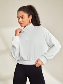 SHEIN Daily&Casual Của phụ nữ Giải trí Thể thao Áo nỉ - trắng - Xem 5