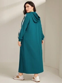 Mulvari 大码女式抽绳连帽卫衣连衣裙