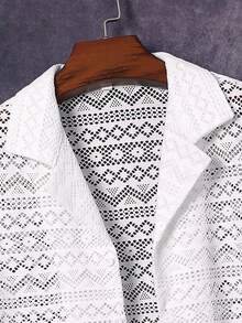 Manfinity RSRT Nam Chất rắn Nút phía trước Áo sơ mi - trắng - Xem 5