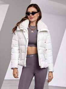 ZIAI 女式毛领夹棉短夹克