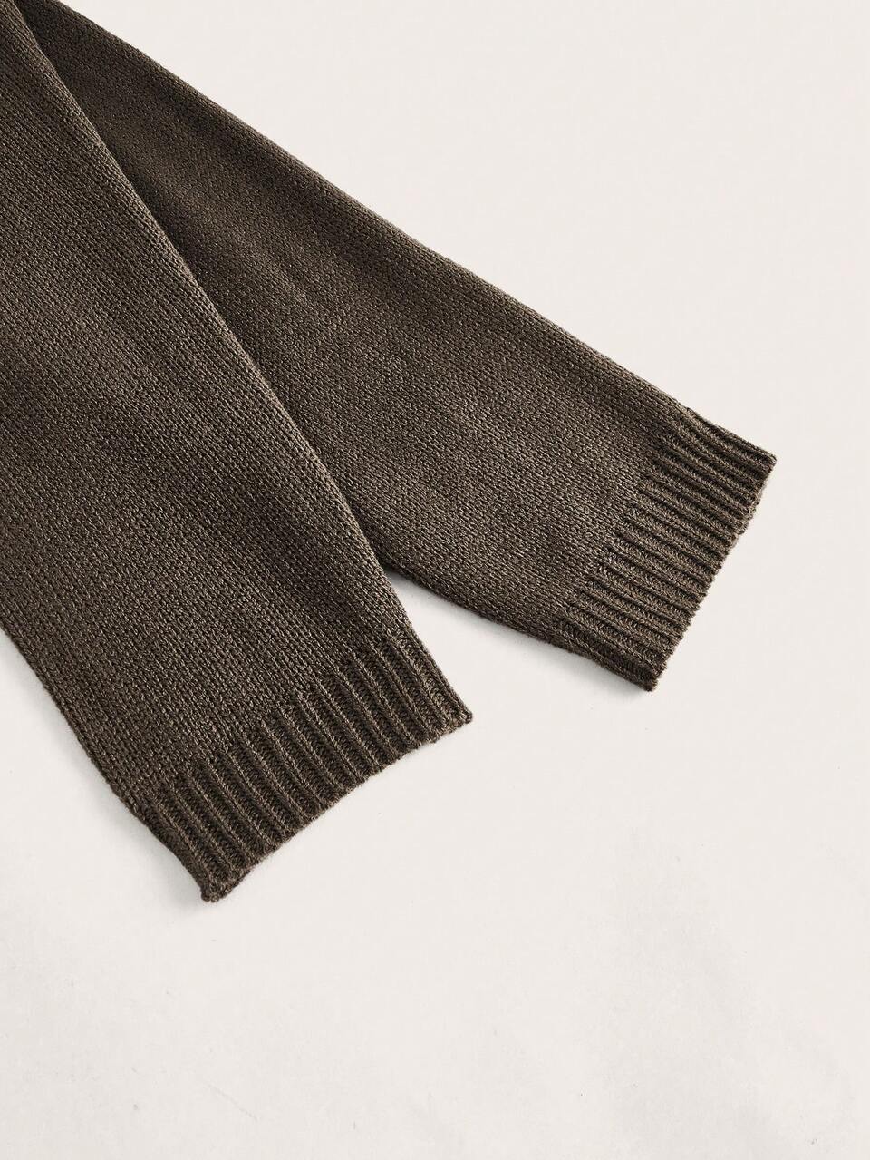Solid Turtleneck Drop Shoulder Sweater