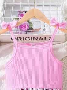 SHEIN Cô gái Tween Loại bướm In Vá lại Dây đeo Mì Ý  Đầm - Màu Hồng baby - Xem 4