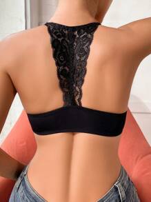 1pc Front Closure Women's Underwire Bra - Black - View 2