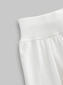 ROMWE PUNK Women's Elastic Waist Asymmetrical Hem Sweater Skirt