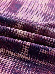 Retroot 圖案網紗裙配萵苣邊裝飾 - 彩色 - 查看 4