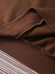 SHEIN EZwear Women'S Letter Printed Fleece Sweatshirt - Coffee Brown - View 7