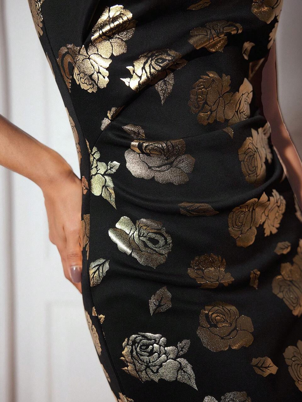 MOTF METALLIC FLOWER DRESS