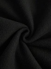 INAWLY 女士纯色长袖运动衫和裤子两件套，女士休闲抽绳，口袋腕长袖宽松黑色落肩运动衫运动裤女式两件套，春/秋，休闲日常穿着 - 黑色 - 查看 3