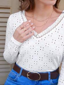 SHEIN Frenchy 大尺碼t恤 - 白色 - 查看 6