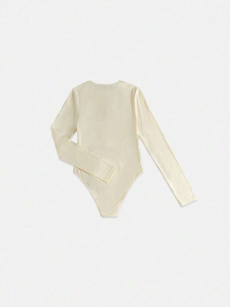Long Sleeve Solid Color Bodysuit