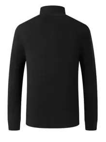 男士立领长袖修身T恤，秋季 - 黑色 - 查看 2