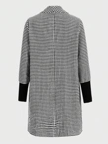 SHEIN LUNE 女士格紋翻領彩塊拼接夾克,帶補丁口袋 - 彩色 - 查看 2