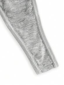 Braguitas De Tanga De Canalé Con Detalle De Letras Y Cinta Jacquard Para Mujer - Gris - Ver 3