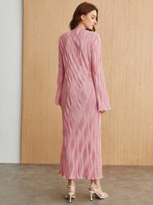 BizChic 女士粉色圓領花邊連衣裙 - 藕粉色 - 查看 2