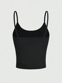 ROMWE Grunge Punk Spider Printed & Rhinestone Embellished Sexy & Casual Knitted Sleeveless Tank Top - Black - View 2