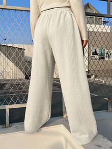 SHEIN EZwear Pantalones Deportivos De Talla Grande Con Cintura Ajustable Con Cordón - Albaricoque - Ver 2