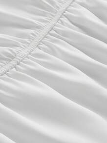 ROMWE PUNK 肩部繫帶蕾絲飾邊吊帶連身裙(有臂袖,無腰帶) - 白色 - 查看 4