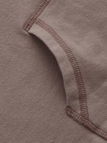 ROMWE PUNK Women's Hooded Sweatshirt With Beaded Detail And External Stitching - Light Grey - View 3