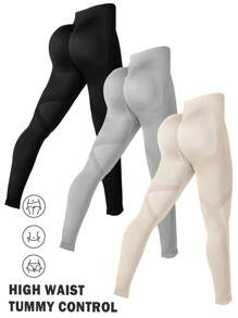 Easithlete Seamless High Elasticity Sports Leggings - Multicolor - View 1