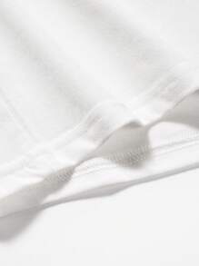 男士白色圓領印花t恤 - 白色 - 查看 3