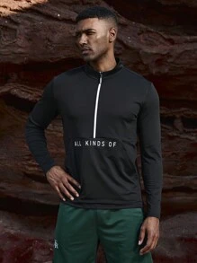 Manfinity Sport Corelite 男士字母印花运动夹克 运动上衣