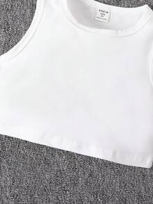 SHEIN 幼兒女孩背心上衣 + 連帽衫 + 運動褲 3 件套 - 灰色 - 查看 7